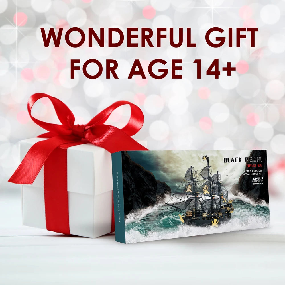 Piececool 3D Metal Puzzle Building Blocks Black Pearl Model DIY Assemble Jigsaw Toy ,Christmas Birthday Gifts for Adults