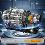 MOULD KING 10216 Turbojet Engine Building Blocks Kit 1214PCS Aviation Model STEM Rotating Turbine for Adults Advanced Builders
