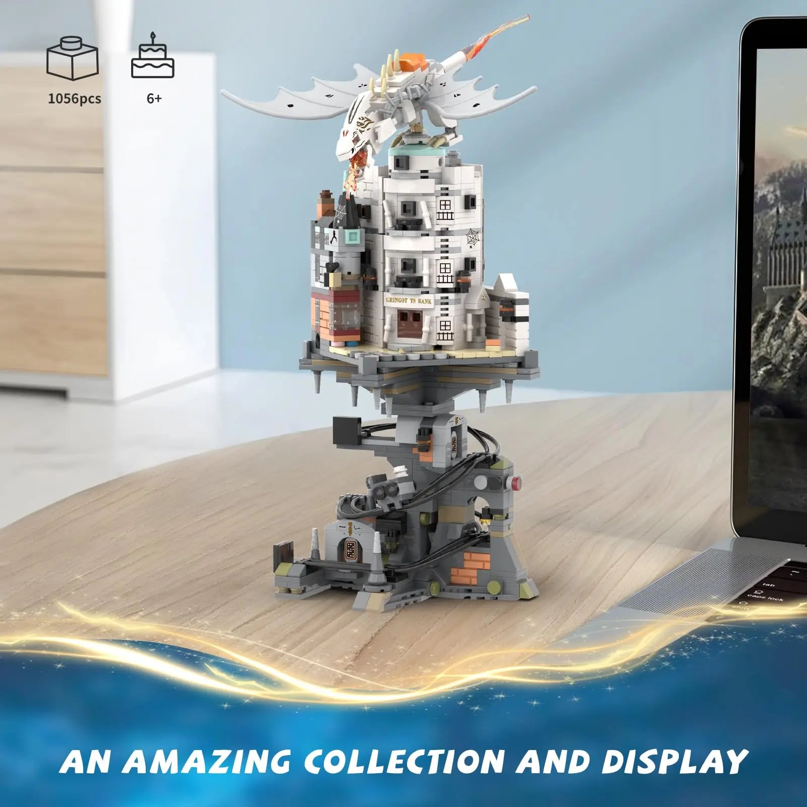 Banco Gringotes Blocos 1056 Peças - Beco Diagonal Harry Potter | Blockz