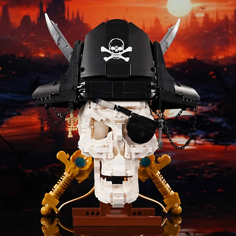 1167PCS Pirate Skull Double-Edged Cutlass Building Blocks Toys Home Decoration Ornaments Assembly Bricks Gifts For Kids Adults
