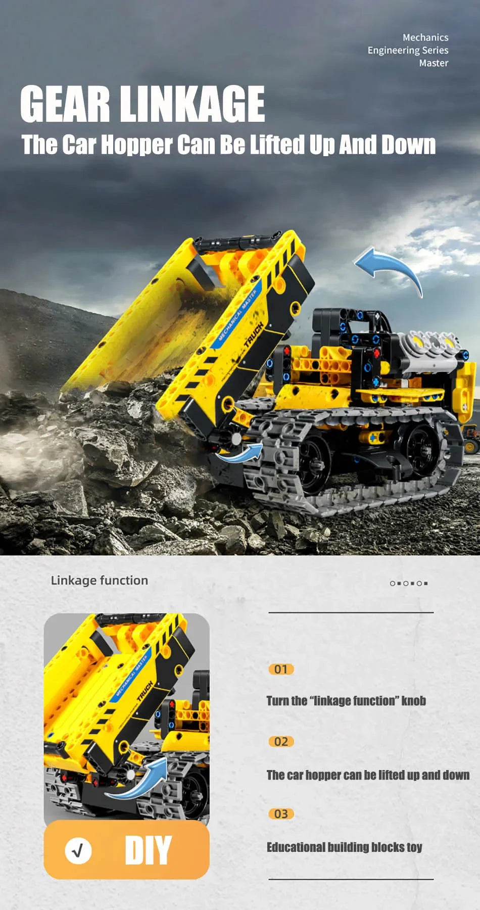 Technical 3 IN 1 City Engineering Car Excavator Bulldozer Transform RC Robot Model Building Blocks Bricks Toys For Children Gift