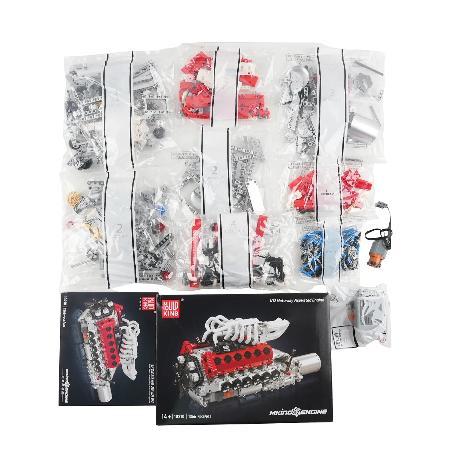 Mould King 10210 V12 Engine Model Kit DIY Mechanical Building Set STEM Educational Toy Mini Car Engine Replica