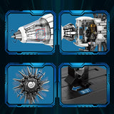 1351PCS Aircraft Engine Building Blocks Technology Electronic Model Bricks Desktop Ornaments Kids Educational Toys Holiday Gifts