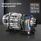 MOULD KING 10216 Turbojet Engine Building Blocks Kit 1214PCS Aviation Model STEM Rotating Turbine for Adults Advanced Builders