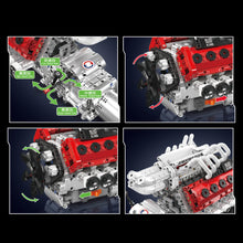 Mould King 10210 V12 Engine Model Kit DIY Mechanical Building Set STEM Educational Toy Mini Car Engine Replica