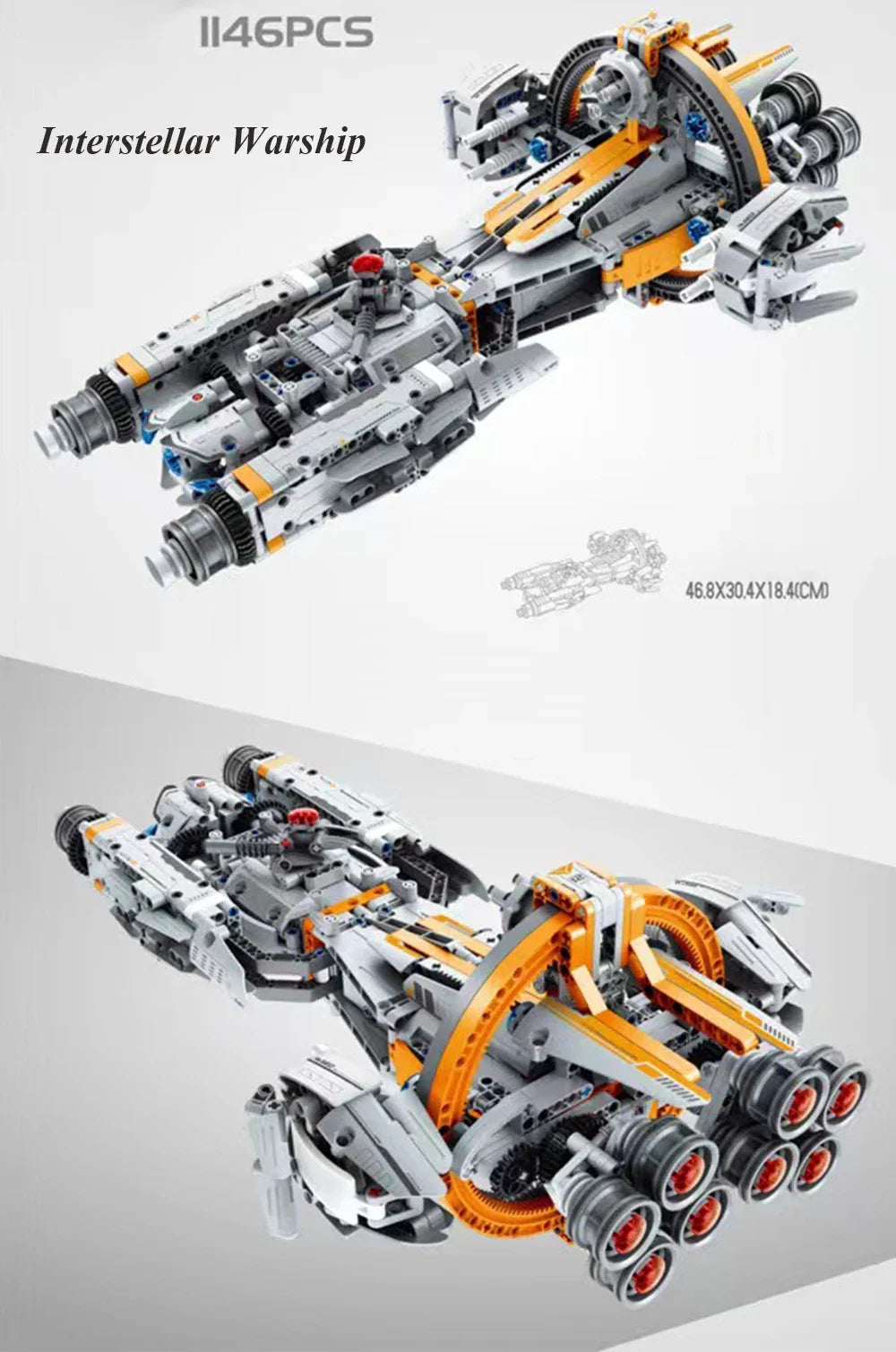 Caça Estelar Espacial Blocos 1020 Peças - Nave Interestelar DIY | Blockz