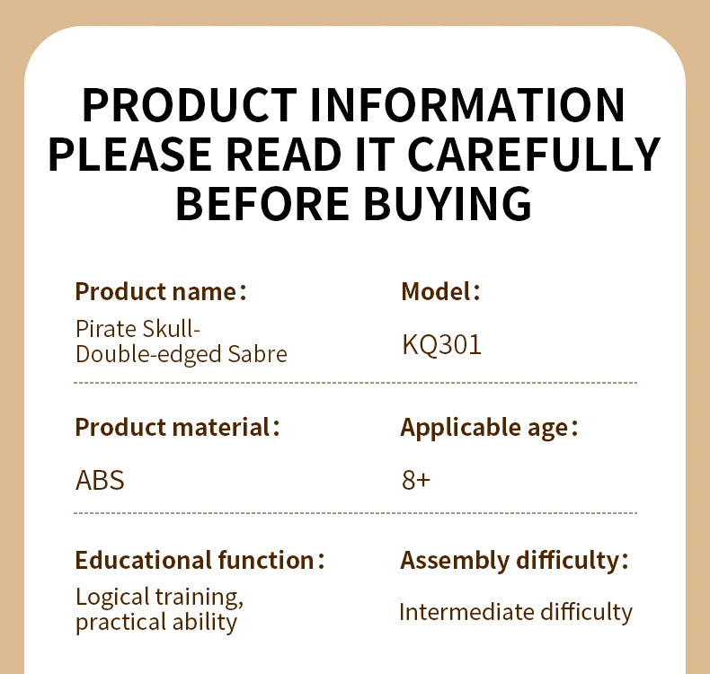 1167PCS Pirate Skull Double-Edged Cutlass Building Blocks Toys Home Decoration Ornaments Assembly Bricks Gifts For Kids Adults