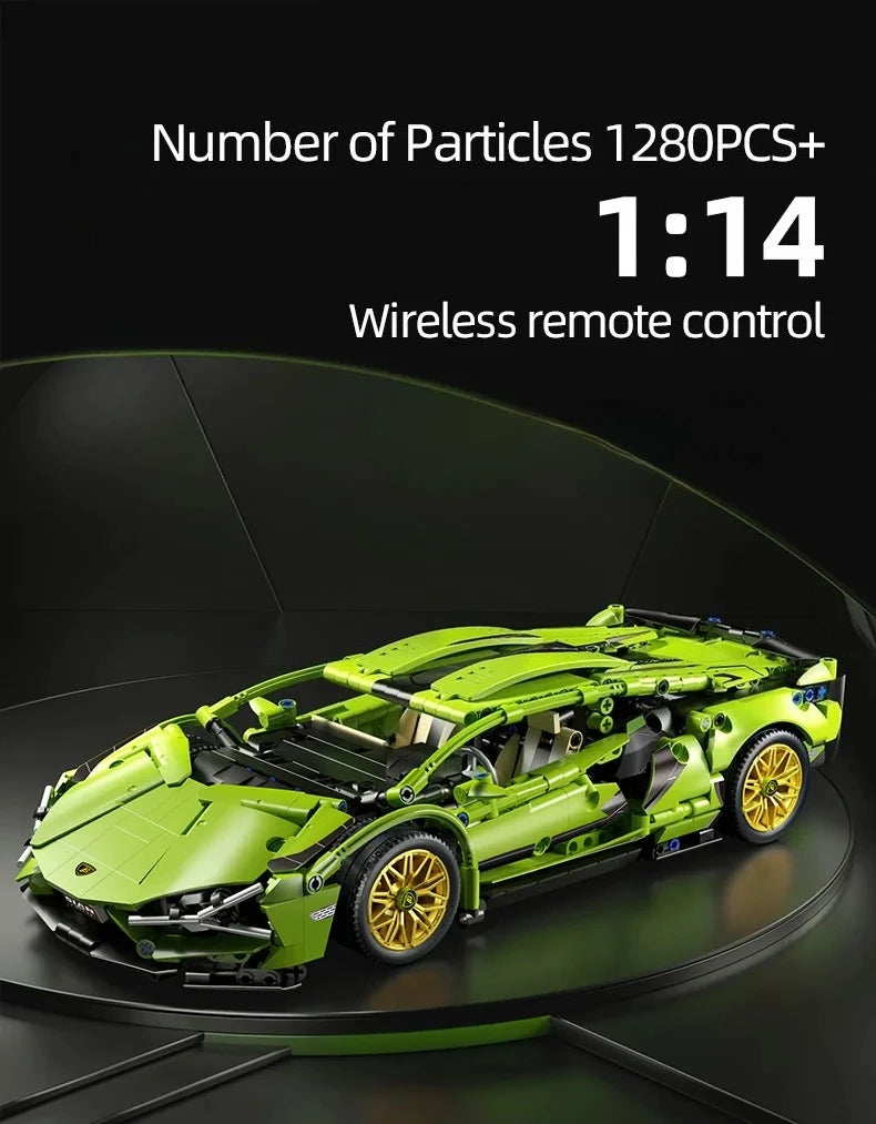 Carro de Corrida Tecnológico Blocos 1280 Peças - Modelo 1:14 | Blockz