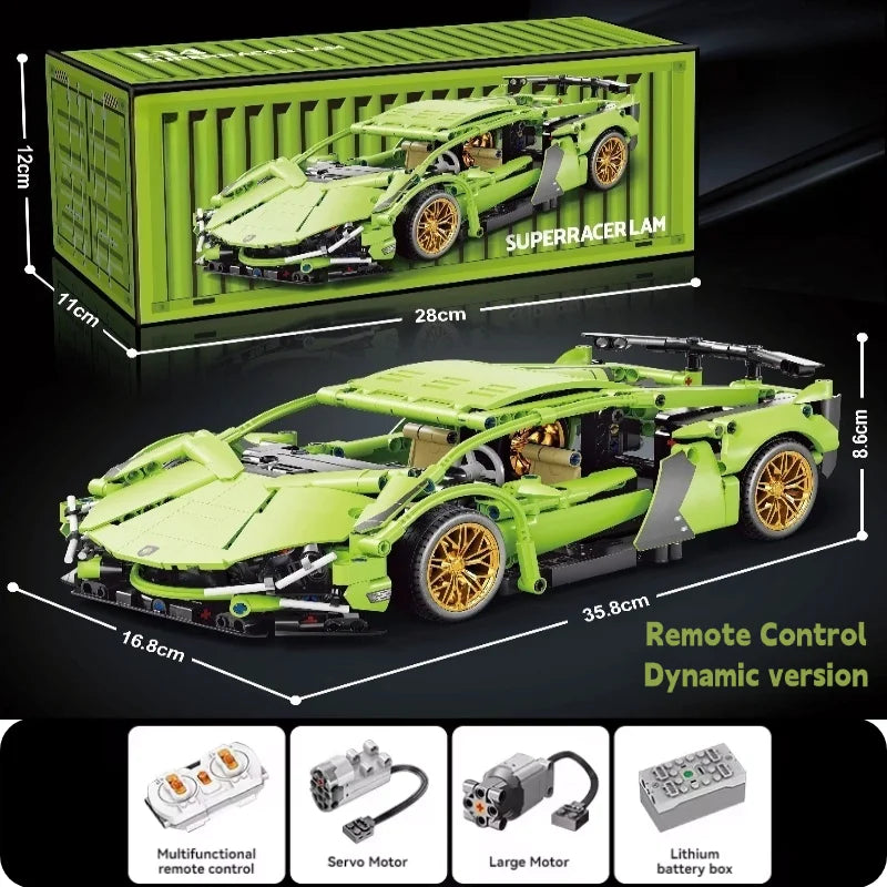 Carro de Corrida Tecnológico Blocos 1280 Peças - Modelo 1:14 | Blockz