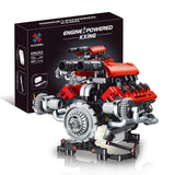 660Pcs MOC V8 Engine Model Motorized Kit with LED Lights Rechargeable APP Controlled Battery STEM Toy for Adults Kid K9620