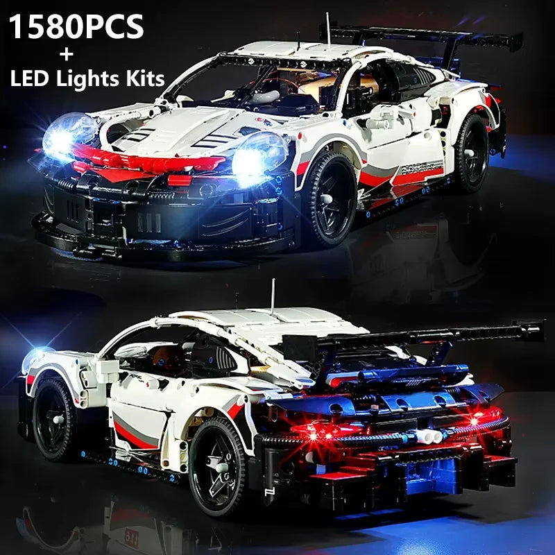 Carro de Corrida Técnico Blocos 1580 Peças - Escala 1:8 RC/LED | Blockz