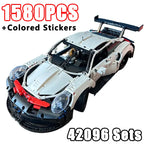 Carro de Corrida Técnico Blocos 1580 Peças - Escala 1:8 RC/LED | Blockz