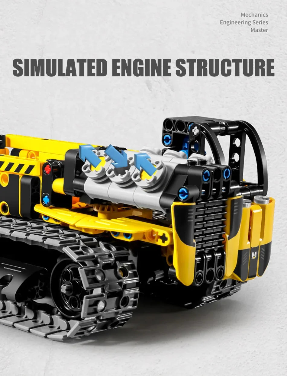 Technical 3 IN 1 City Engineering Car Excavator Bulldozer Transform RC Robot Model Building Blocks Bricks Toys For Children Gift
