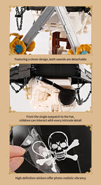 1167PCS Pirate Skull Double-Edged Cutlass Building Blocks Toys Home Decoration Ornaments Assembly Bricks Gifts For Kids Adults