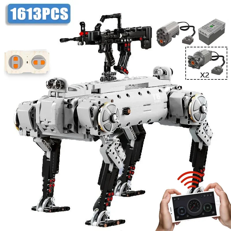 1613PCS Technical RC Robot Toys The MOC Unmanned Machine Dog Model Building Blocks Motorized Bricks Toys for Kid Christmas Gifts