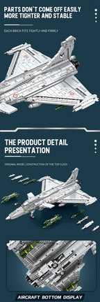 2099PCS Rafale Fighter Model Building Blocks Diy Military Plane Series Assembly Bricks Desktop Ornament Kids Toys Holiday Gifts