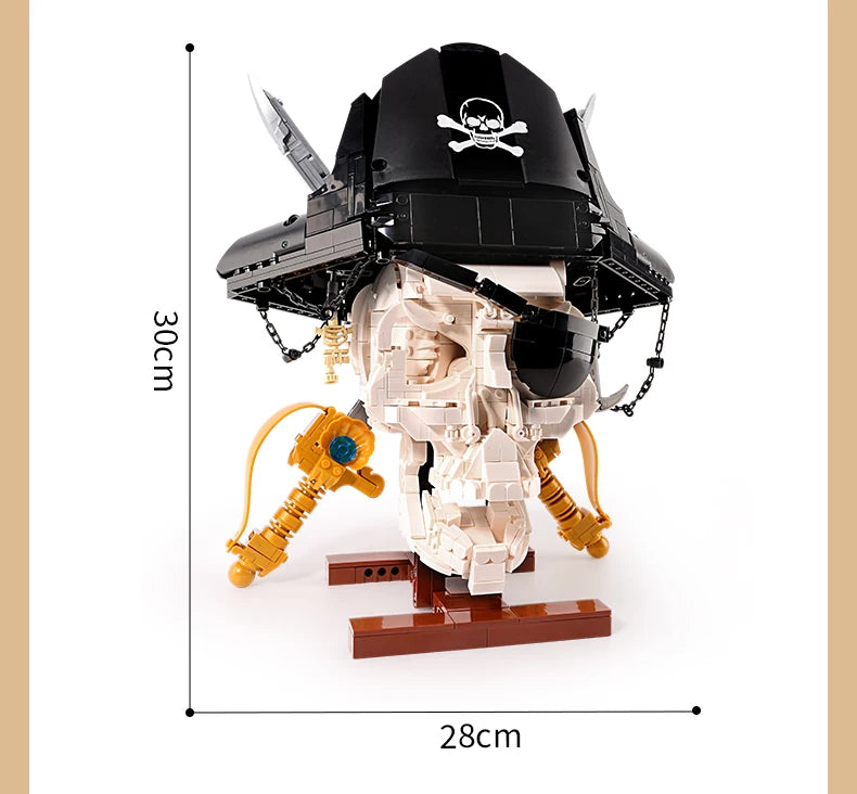 1167PCS Pirate Skull Double-Edged Cutlass Building Blocks Toys Home Decoration Ornaments Assembly Bricks Gifts For Kids Adults