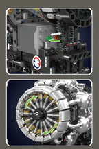 MOULD KING 10216 Turbojet Engine Building Blocks Kit 1214PCS Aviation Model STEM Rotating Turbine for Adults Advanced Builders