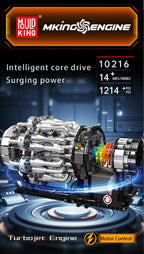 MOULD KING 10216 Turbojet Engine Building Blocks Kit 1214PCS Aviation Model STEM Rotating Turbine for Adults Advanced Builders