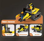 Technical 3 IN 1 City Engineering Car Excavator Bulldozer Transform RC Robot Model Building Blocks Bricks Toys For Children Gift