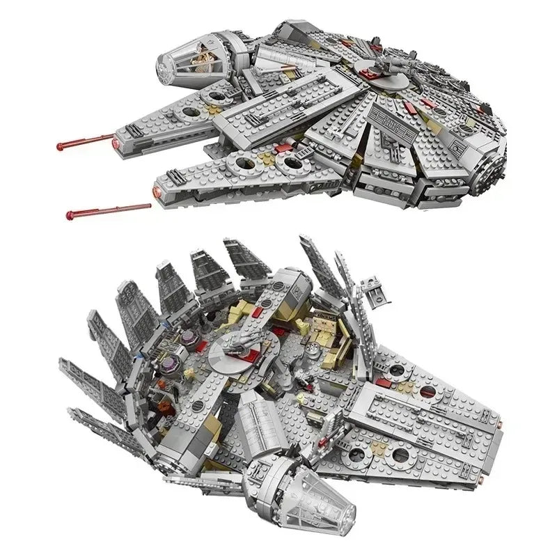In Stock 1381 Pcs Space Millennium War Ship Spacecraft Set Falcon Alien MINI 75105 Figure Model Building Blocks Bricks Toy Gift