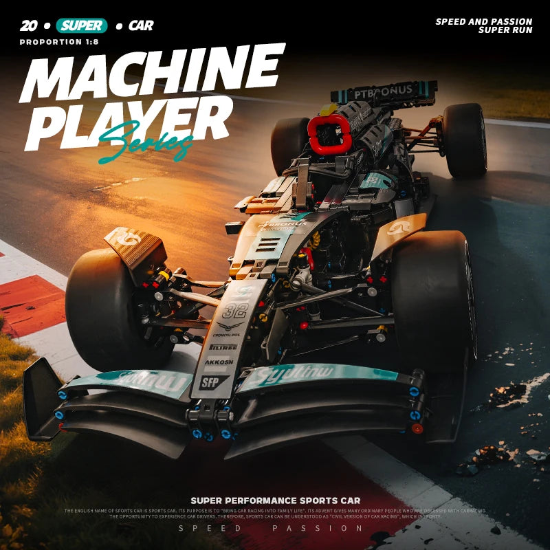 Mercedes W14 E Performance Blocos 1420 Peças - Carro F1 Técnico | Blockz