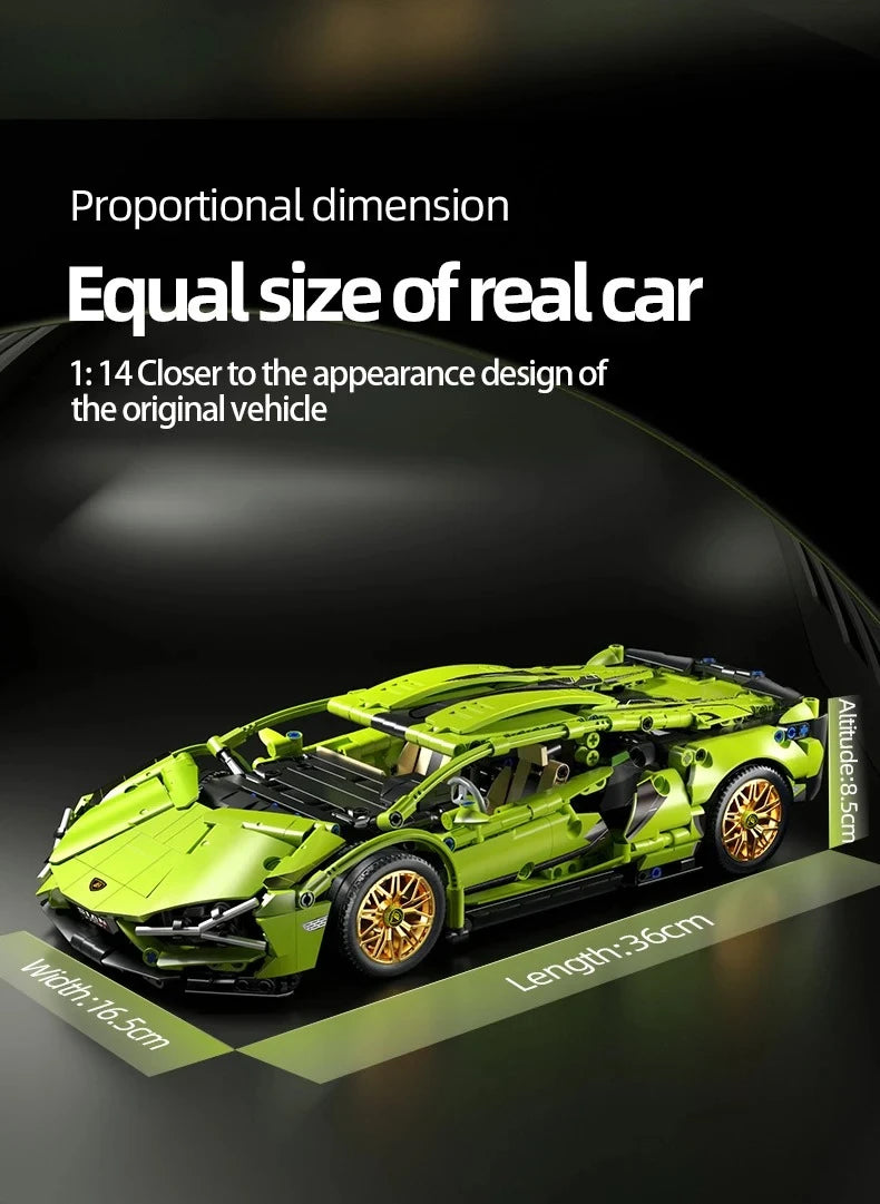 Carro de Corrida Tecnológico Blocos 1280 Peças - Modelo 1:14 | Blockz