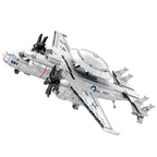 1144PCS E2 Early Warning Aircraft Building Blocks Military Air Force Fighter Plane Model Bricks Desktop Ornaments Kids Toys Gift