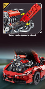 660Pcs MOC V8 Engine Model Motorized Kit with LED Lights Rechargeable APP Controlled Battery STEM Toy for Adults Kid K9620