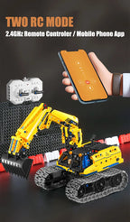 Technical 3 IN 1 City Engineering Car Excavator Bulldozer Transform RC Robot Model Building Blocks Bricks Toys For Children Gift