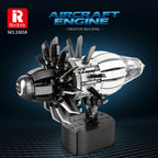 1351PCS Aircraft Engine Building Blocks Technology Electronic Model Bricks Desktop Ornaments Kids Educational Toys Holiday Gifts