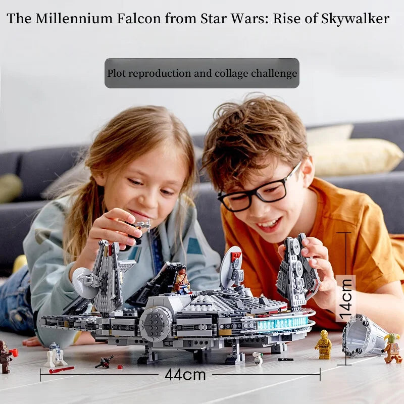 In Stock 1381 Pcs Space Millennium War Ship Spacecraft Set Falcon Alien MINI 75105 Figure Model Building Blocks Bricks Toy Gift