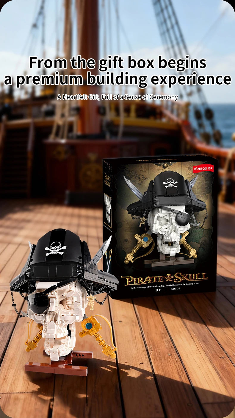 1167PCS Pirate Skull Double-Edged Cutlass Building Blocks Toys Home Decoration Ornaments Assembly Bricks Gifts For Kids Adults