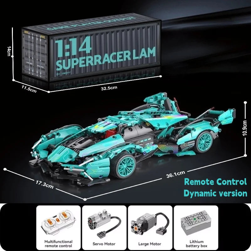 Carro de Corrida Tecnológico Blocos 1280 Peças - Modelo 1:14 | Blockz