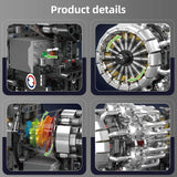 MOULD KING 10216 Turbojet Engine Building Blocks Kit 1214PCS Aviation Model STEM Rotating Turbine for Adults Advanced Builders