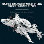1144PCS E2 Early Warning Aircraft Building Blocks Military Air Force Fighter Plane Model Bricks Desktop Ornaments Kids Toys Gift