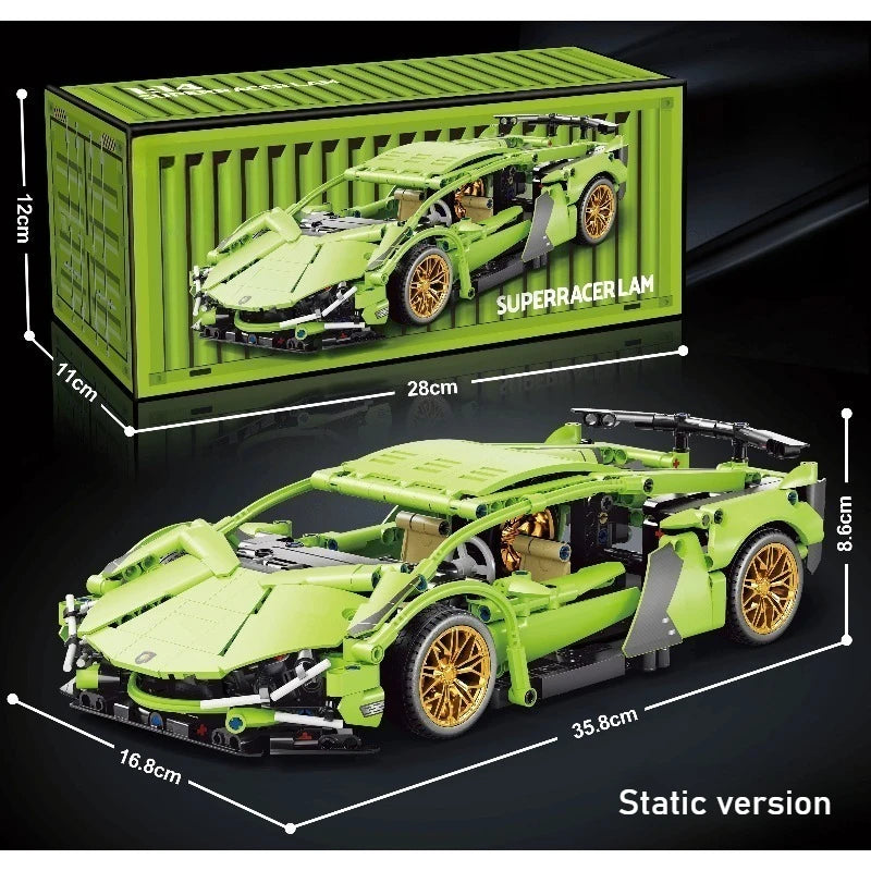 Carro de Corrida Tecnológico Blocos 1280 Peças - Modelo 1:14 | Blockz