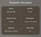 MOULD KING 10216 Turbojet Engine Building Blocks Kit 1214PCS Aviation Model STEM Rotating Turbine for Adults Advanced Builders